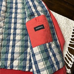 Bonobos Coral Jacket with Plaid Interior